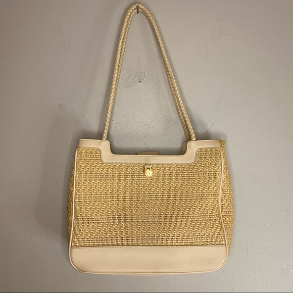 Etienne Aigner Bags Etienne Aigner Woven Straw Shoulder Bag With